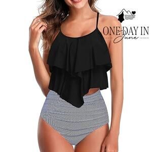 Adisputent High Waist Flounce Bikini Swimsuit Size XL